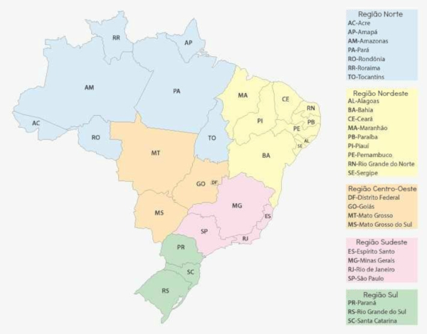 Regiões Do Brasil Estados E Capitais Características E Mapa