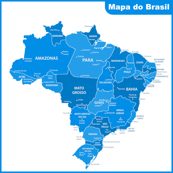 Mapas do Brasil para colorir