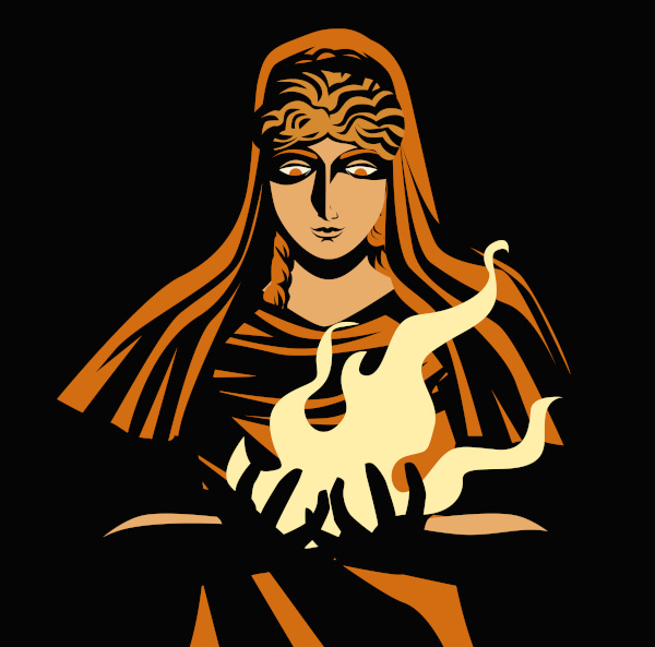 Ilustração da deusa grega Héstia.