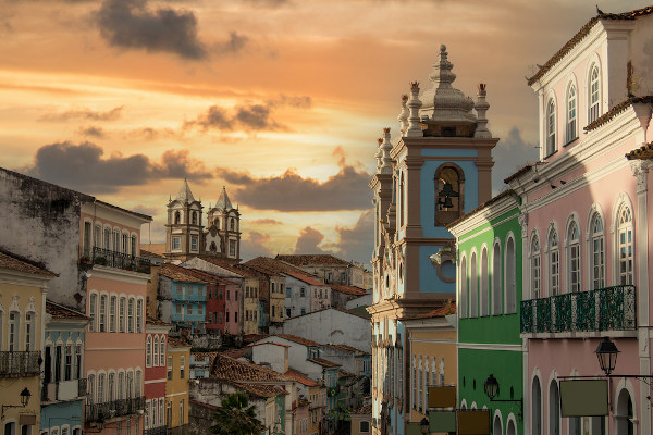 Vista da parte histórica da cidade de Salvador, construída durante o primeiro Governo-Geral.