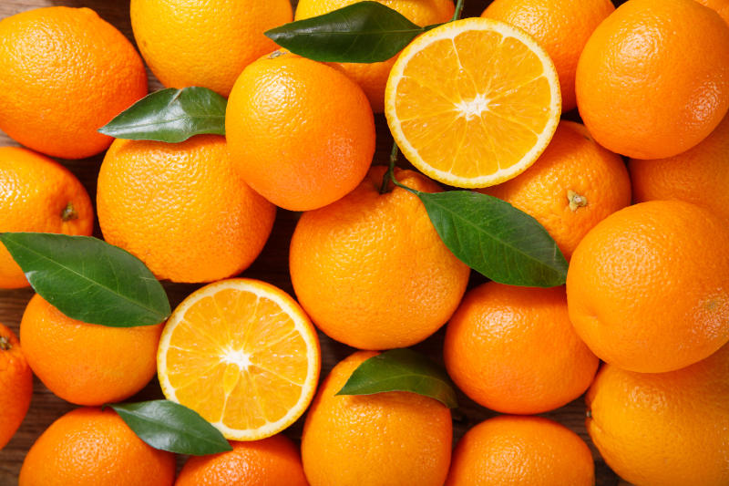 Laranjas, ricas em nutrientes vitaminas.