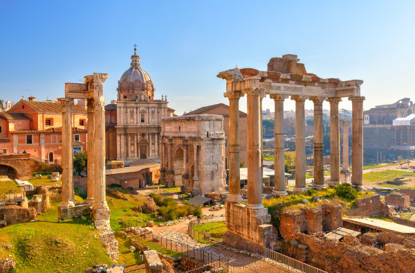 Ruínas da Roma Antiga, uma das maiores e mais importantes civilizações da história humana.