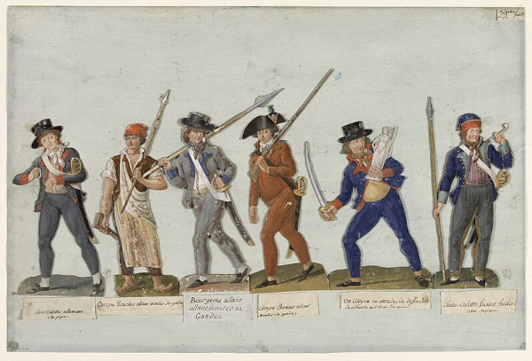 Ilustração representando os sans-culottes, classe social que teve papel muito importante durante a Revolução Francesa.