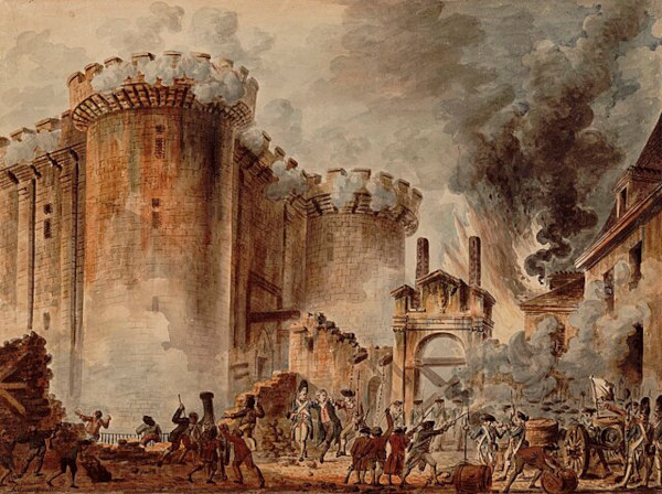 Pintura representando a queda da Bastilha, de Jean-Pierre Hoüel.