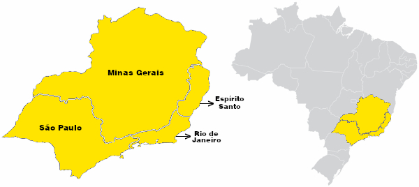 Estados da Região Sudeste.
