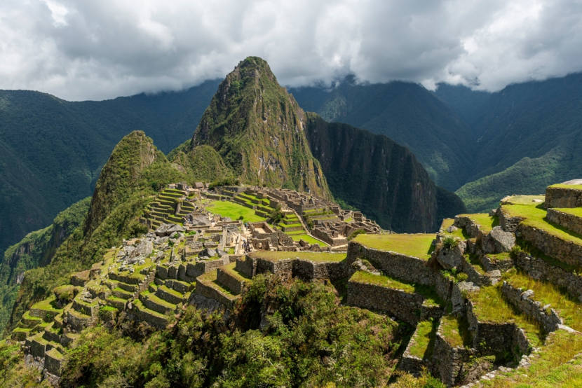 Fotografia de Machu Picchu, Peru, uma das 7 maravilhas do mundo moderno.