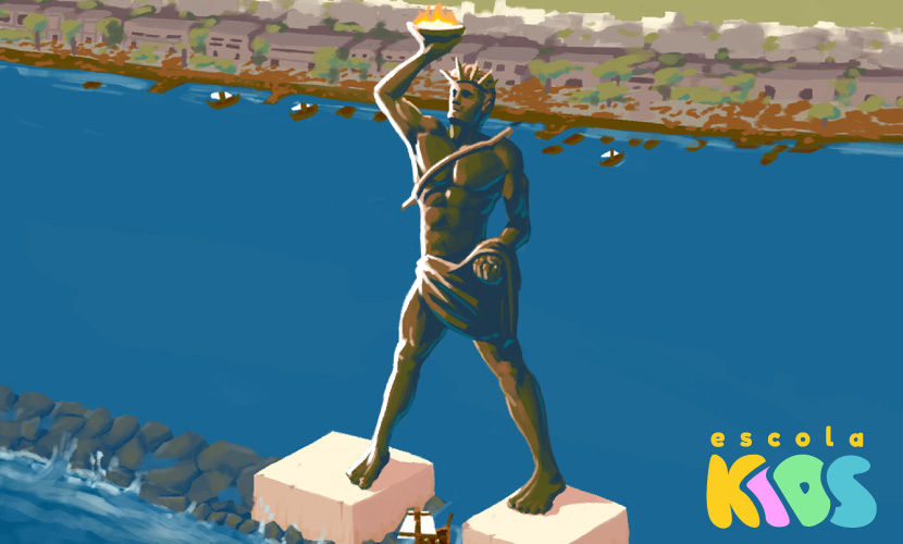 Colosso de Rodes, uma das 7 Maravilhas do Mundo Antigo.