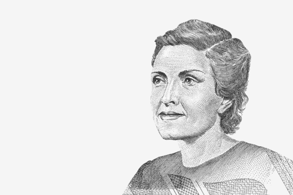 Desenho do rosto de Cecília Meireles.