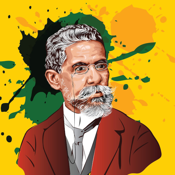 Imagem ilustrada do escritor brasileiro Machado de Assis.
