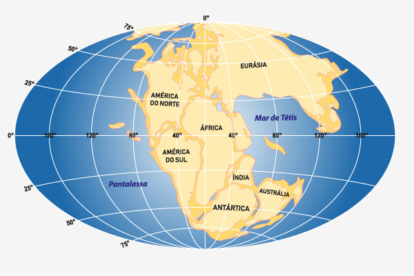 Mapa da Pangeia.