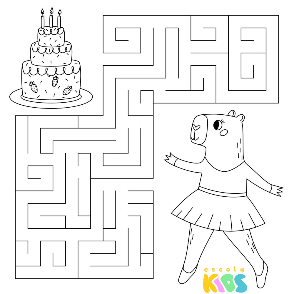 Desenho para colorir capivara bailarina