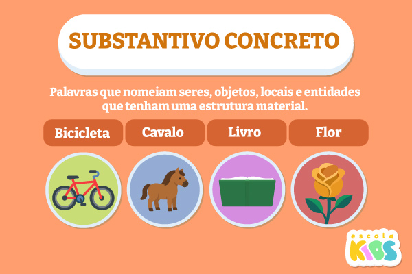 Conceito de substantivo concreto e exemplos.