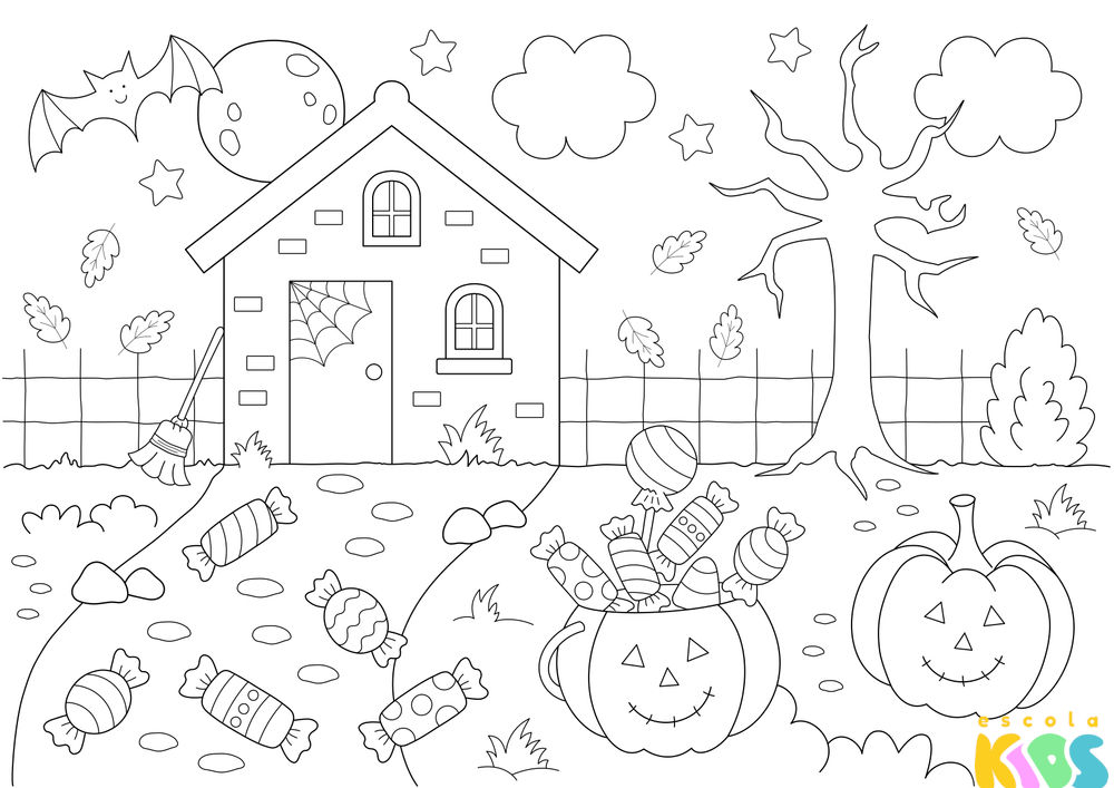 Desenho para colorir halloween