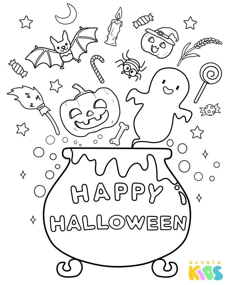Desenho para colorir halloween