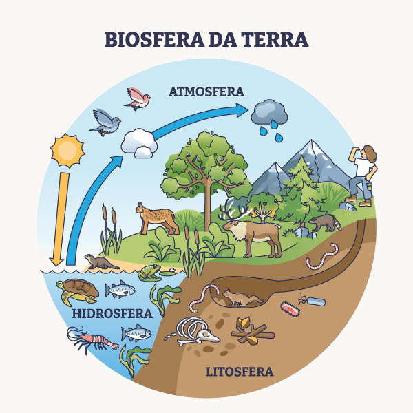 Desenho da biosfera.