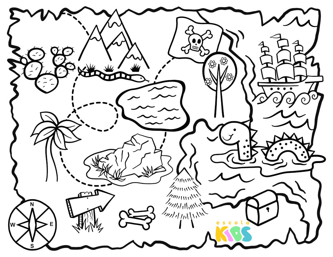 Desenhos para colorir Mapa do tesouro