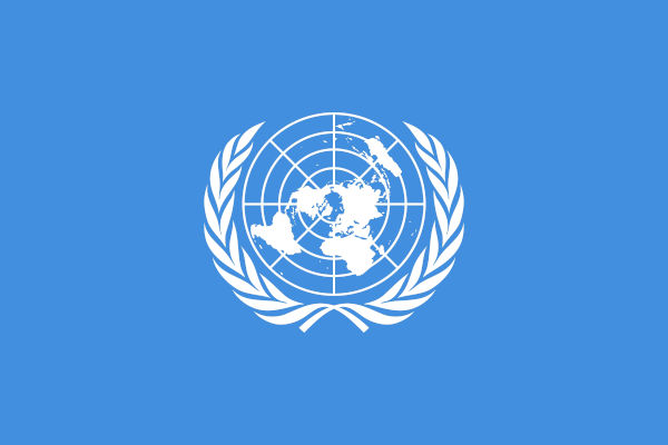 Bandeira da ONU – Organização das Nações Unidas.