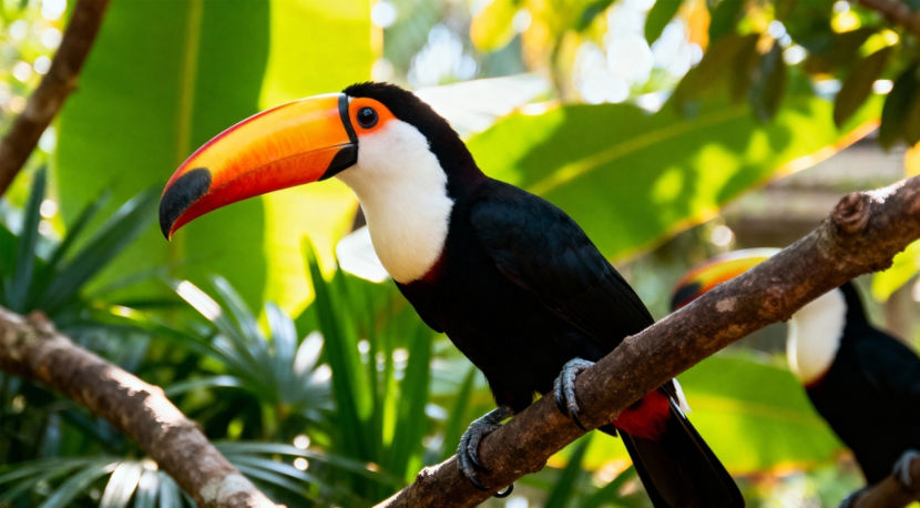 Tucano, animal que faz parte da fauna do clima tropical.