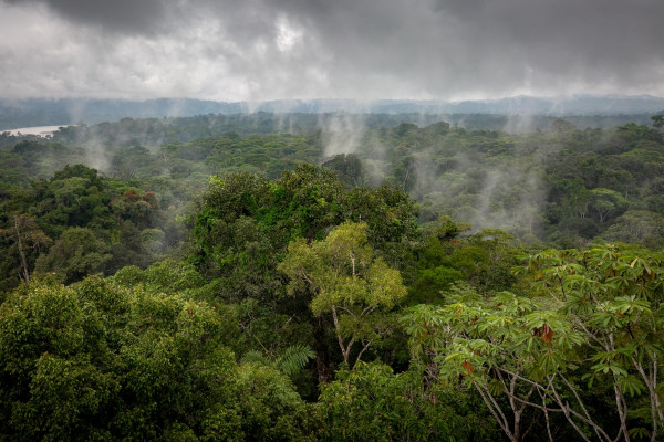 Tempo chuvoso em uma região de ocorrência do clima equatorial.