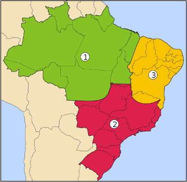 Mapa das regiões geoeconômicas do Brasil¹