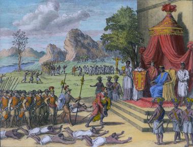 Rei do Congo recebendo representantes europeus no século XVII