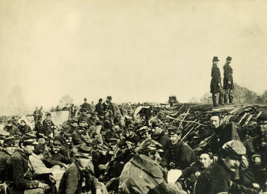 Soldados do Norte dos EUA acampados durante a Guerra Civil