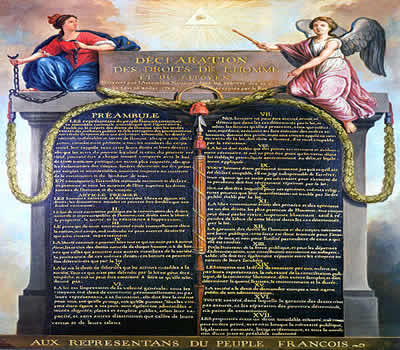 Versão ilustrada da Declaração dos Direitos dos Homens e dos Cidadãos, de 1789.*