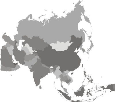 Mapa político do continente asiático