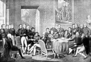 Líderes europeus reunidos em Viena, Áustria, após o período das Guerra Napoleônicas