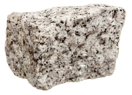 O granito é uma mistura heterogênea porque apresenta três fases, ou seja, três aspectos visuais