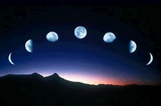 As fases da Lua são: cheia, minguante, nova e crescente