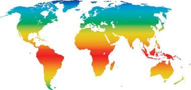 As temperaturas variam ao longo das latitudes graças à influência dos raios solares