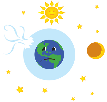 Ilustração da Terra com buraco na camada de ozônio