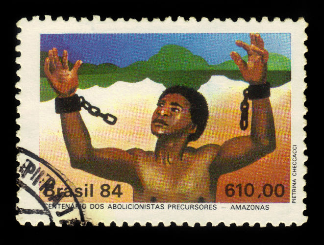 Selo em comemoração da abolição da escravatura que aconteceu no Amazonas, em 1884.*