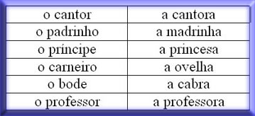 Alguns femininos diferentes e que - Língua Portuguesa